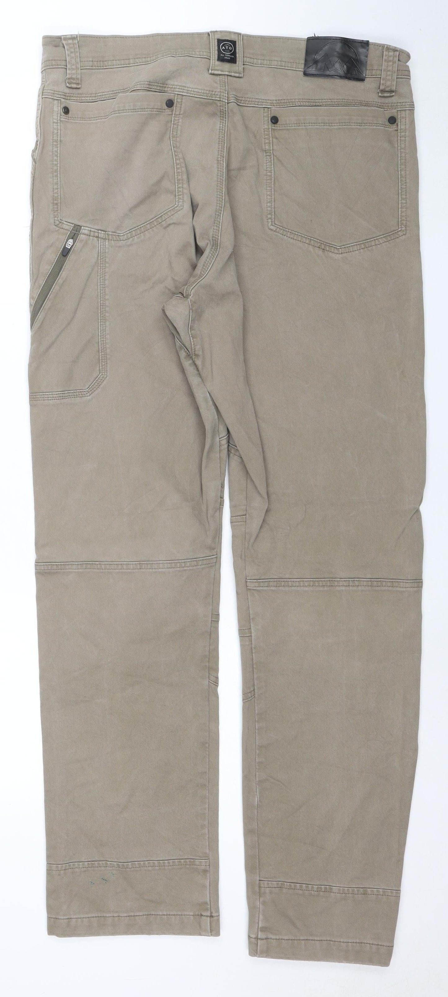 Wrangler ATG Men's Beige Cargo Trousers 38x32 Regular Fit