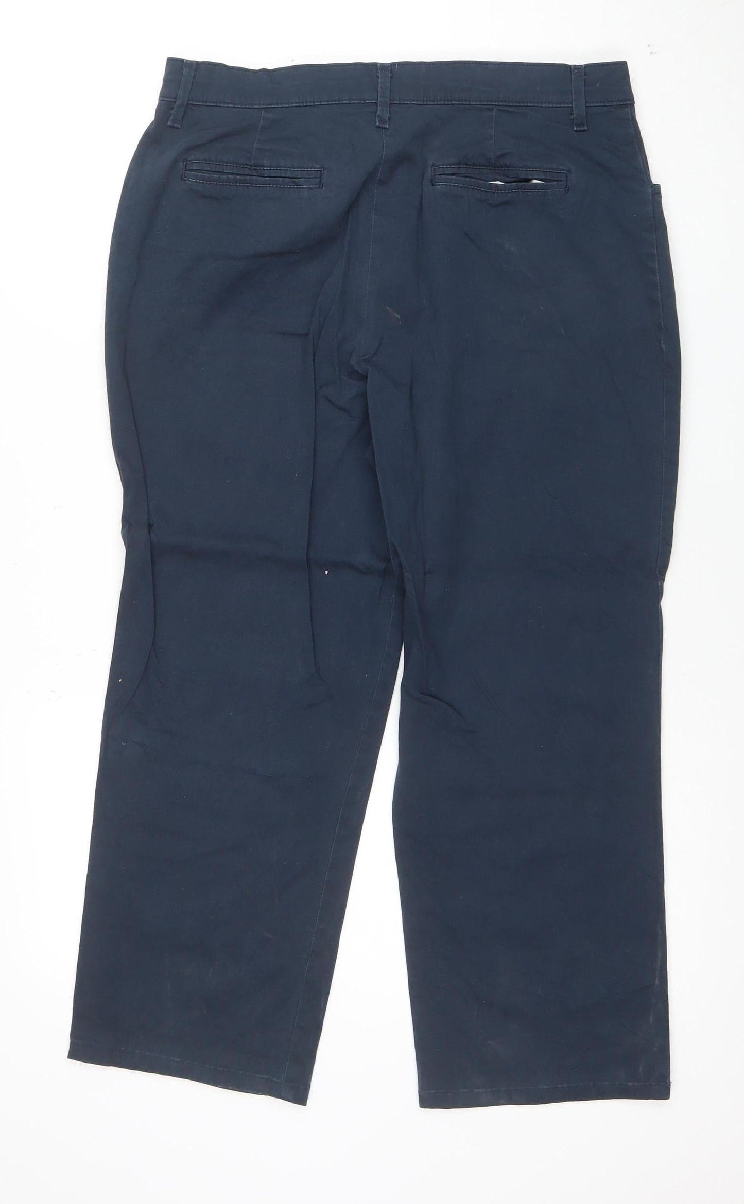 Lee Women's Blue Cotton Blend Straight Leg All Day Pants Size 12 Short