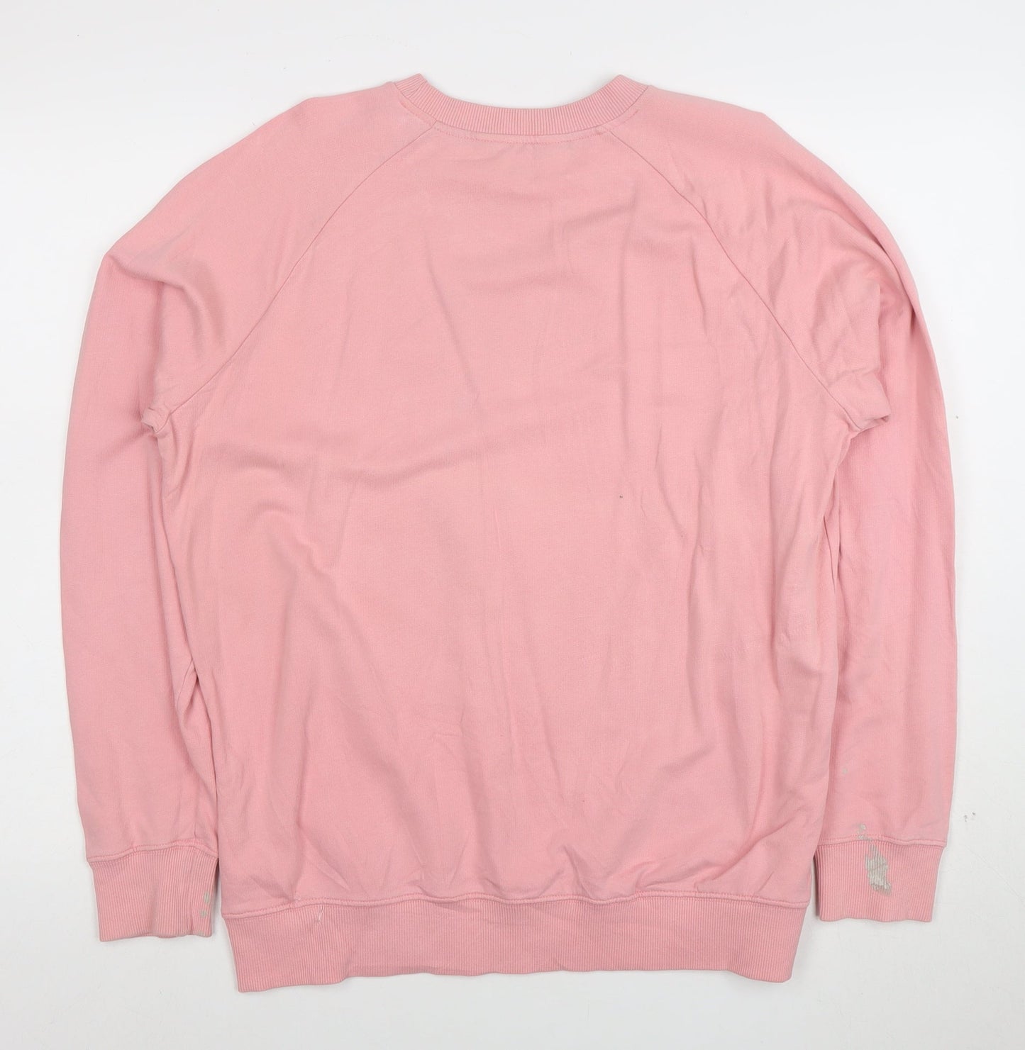 Lee Women Pink Cotton Regular Fit Crew Neck Sweatshirt L