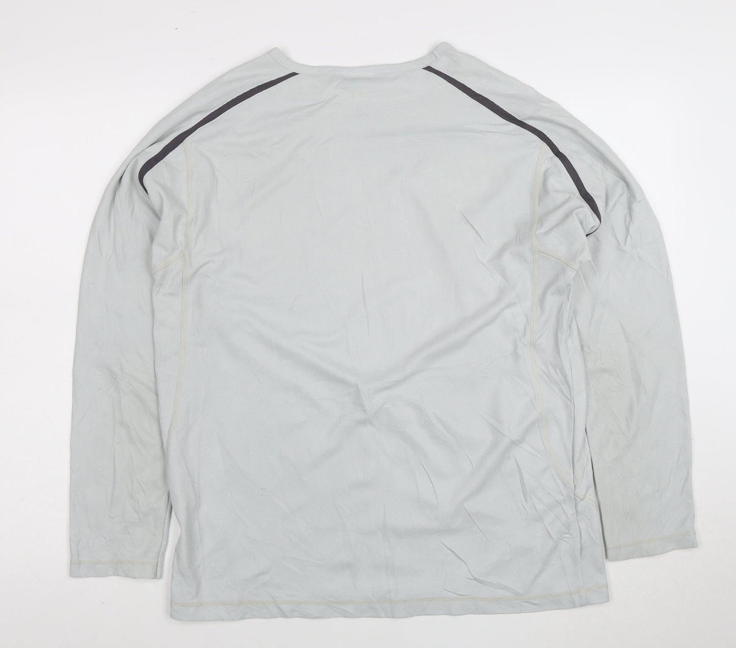 Reebok Men’s Grey Long Sleeve Athletic T-Shirt M Moisture Wicking