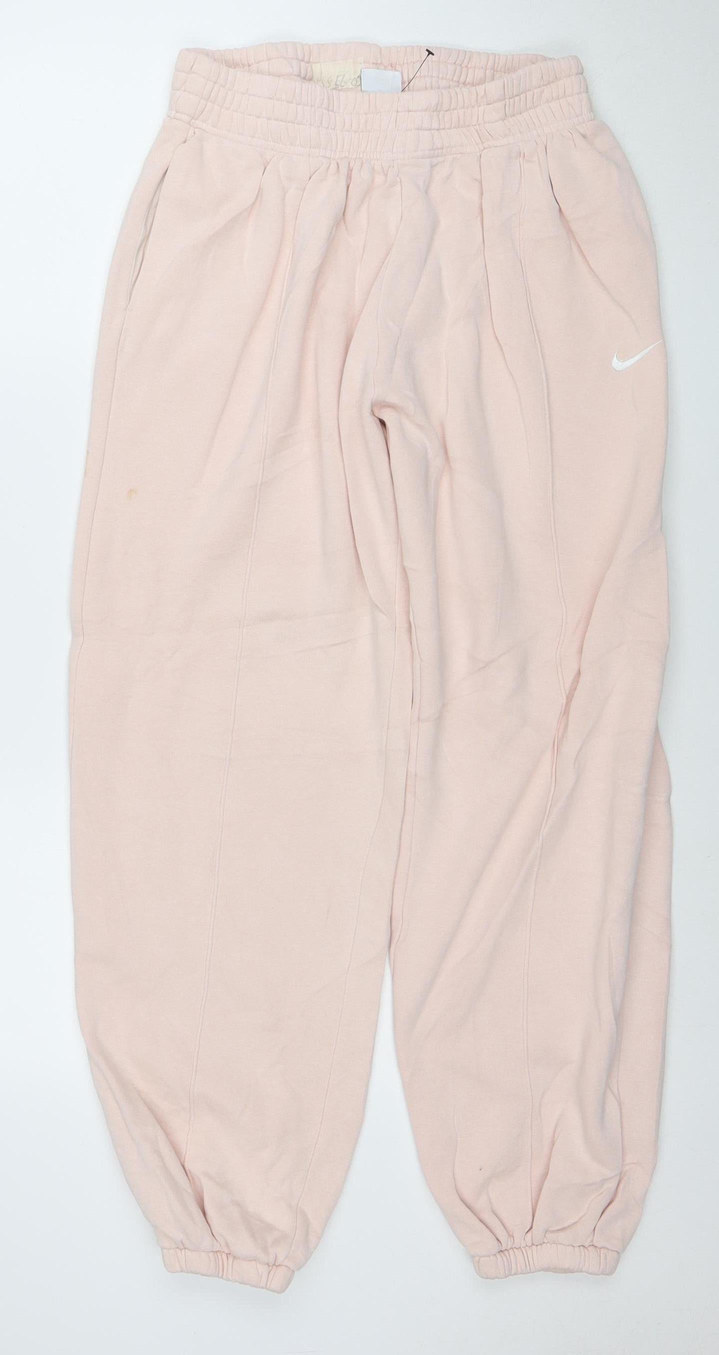 Nike Womens Pink Jogger Sweatpants Size M Cotton Blend