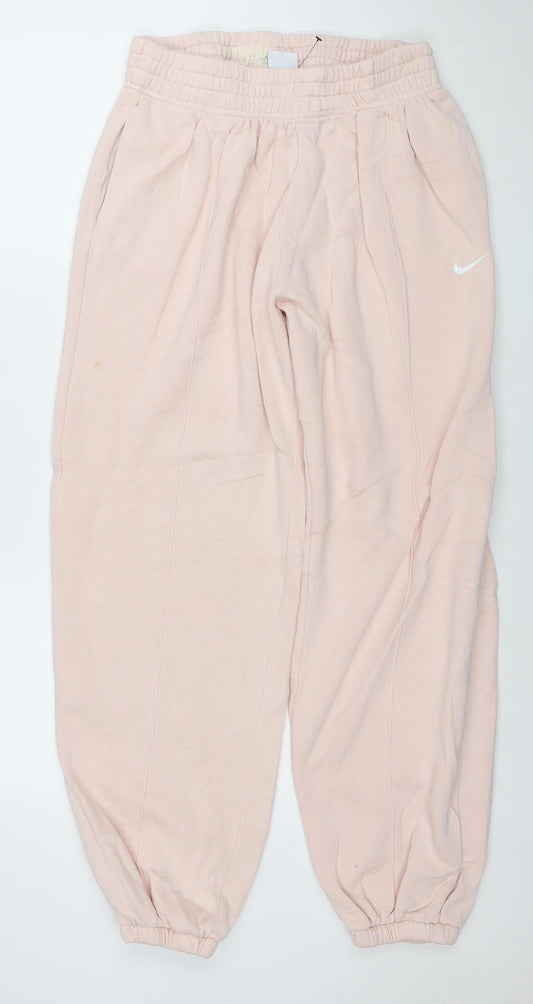 Nike Womens Pink Jogger Sweatpants Size M Cotton Blend