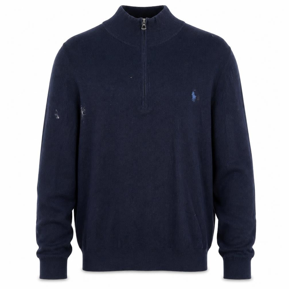 Polo Ralph Lauren Men's Blue L Half Zip Cotton Jumper