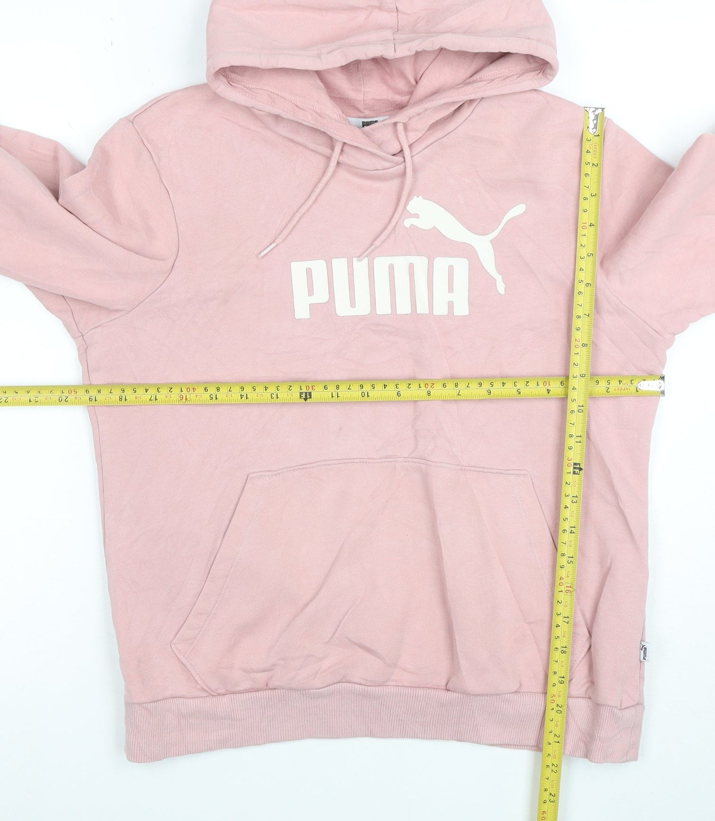 Puma Women's Pink Pullover Hoodie Size L Cotton Blend Logo