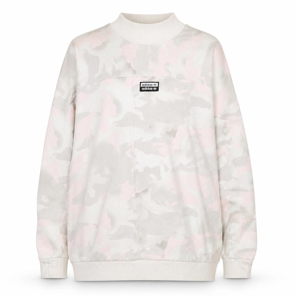 Adidas Women's Beige Camo Crew Neck Pullover Sweatshirt Size 14 M