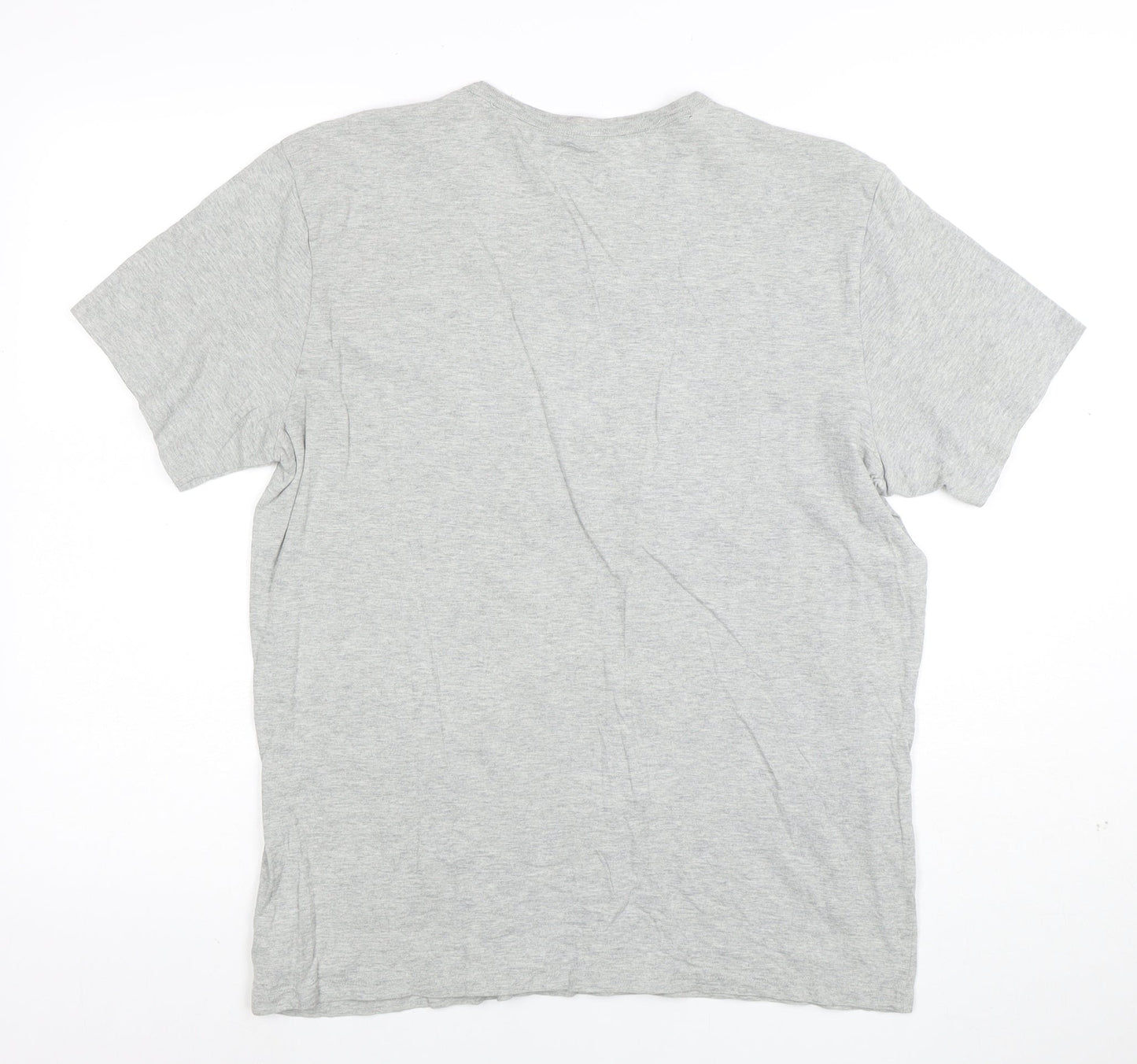 Calvin Klein Men's Grey Logo Crew Neck Cotton T-Shirt Size M