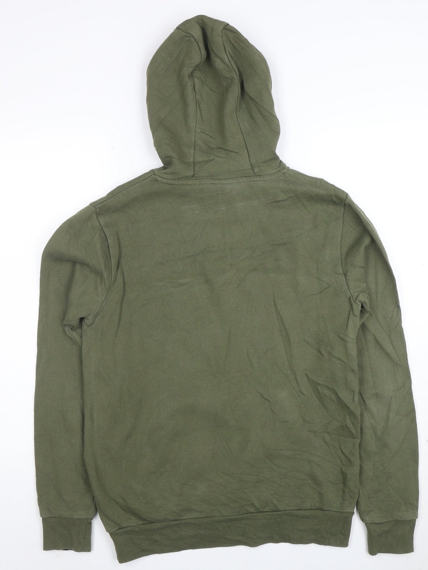 Ellesse Men's Green Pullover Hoodie Small Logo Fleece Sweatshirt