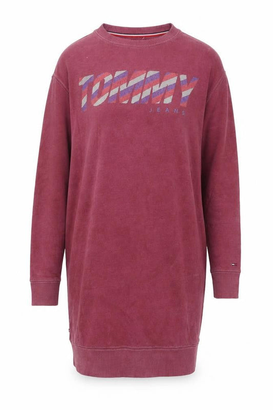 Tommy Jeans Women's Red Long Sleeve T-Shirt Dress Size S