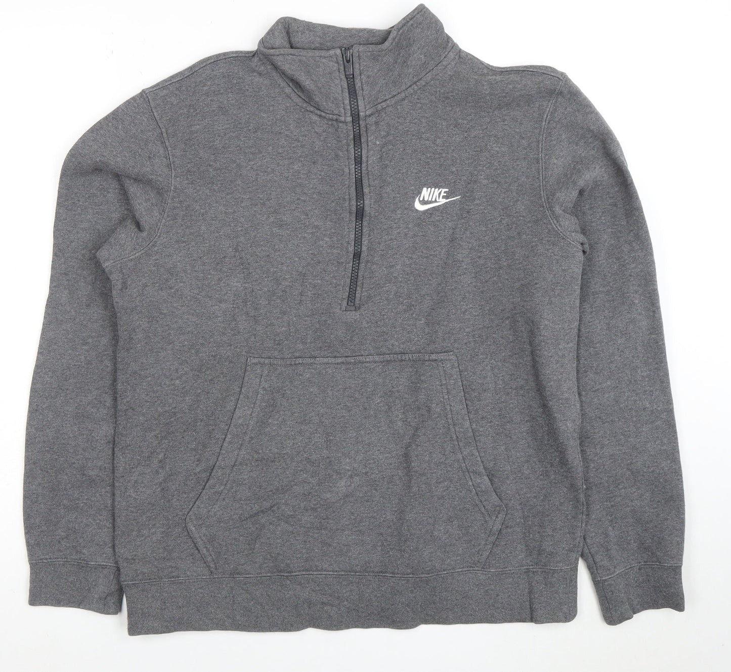 Nike Mens Grey 1/2 Zip Fleece Sweatshirt Medium Regular Fit