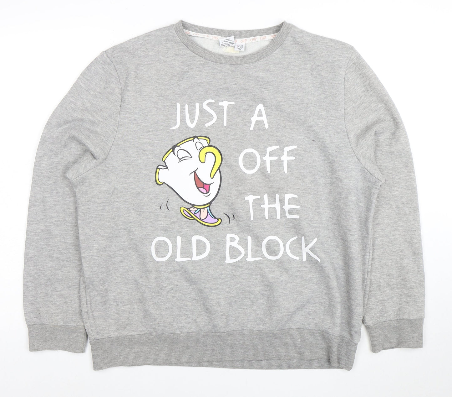 Disney Women’s Grey Beauty and the Beast Chip Sweatshirt Size 14