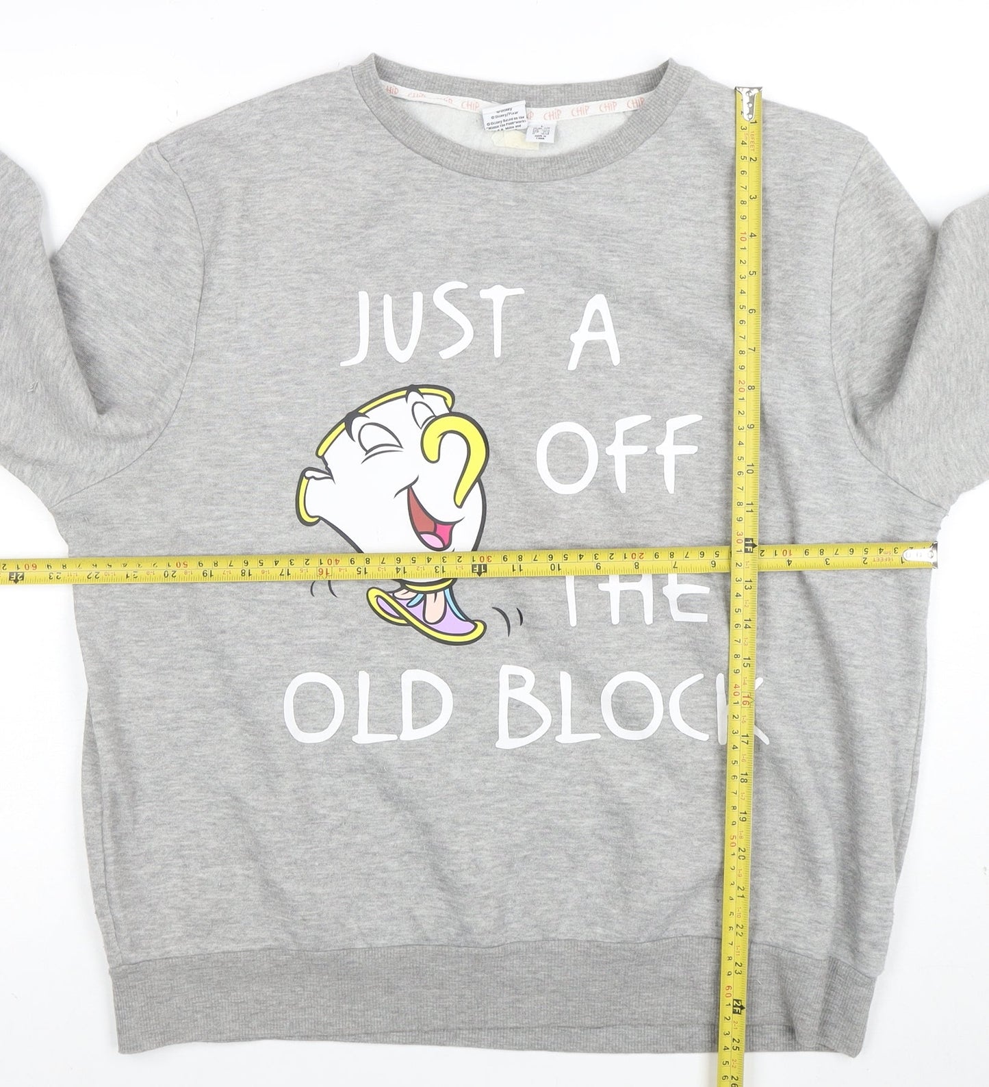 Disney Women’s Grey Beauty and the Beast Chip Sweatshirt Size 14