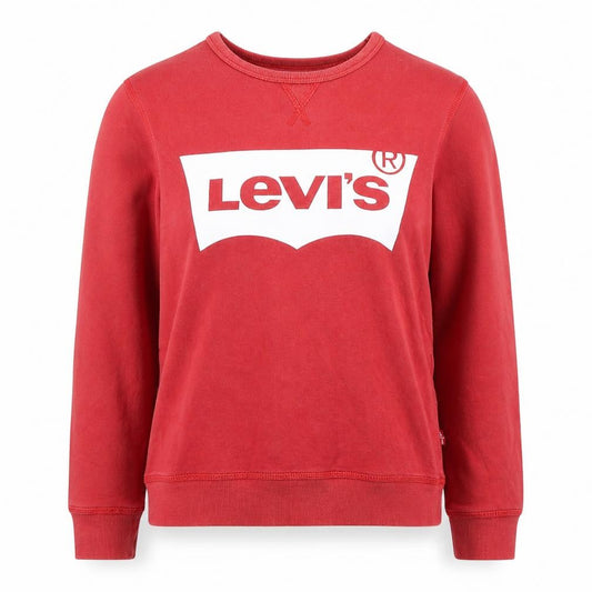 Levi's Womens Red Logo Crew Neck Sweatshirt Size 14 Cotton Casual