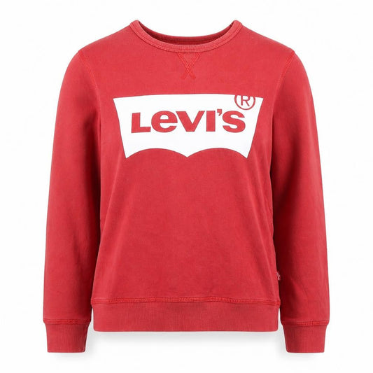 Levi's Womens Red Logo Crew Neck Sweatshirt Size 14 Cotton Casual