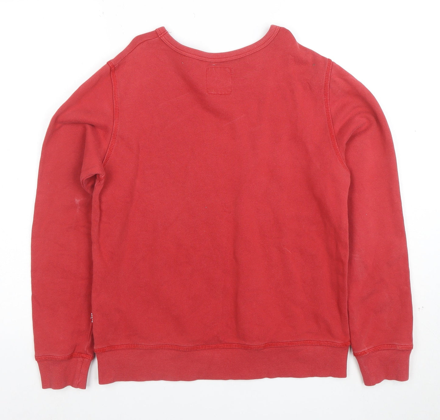 Levi's Womens Red Logo Crew Neck Sweatshirt Size 14 Cotton Casual