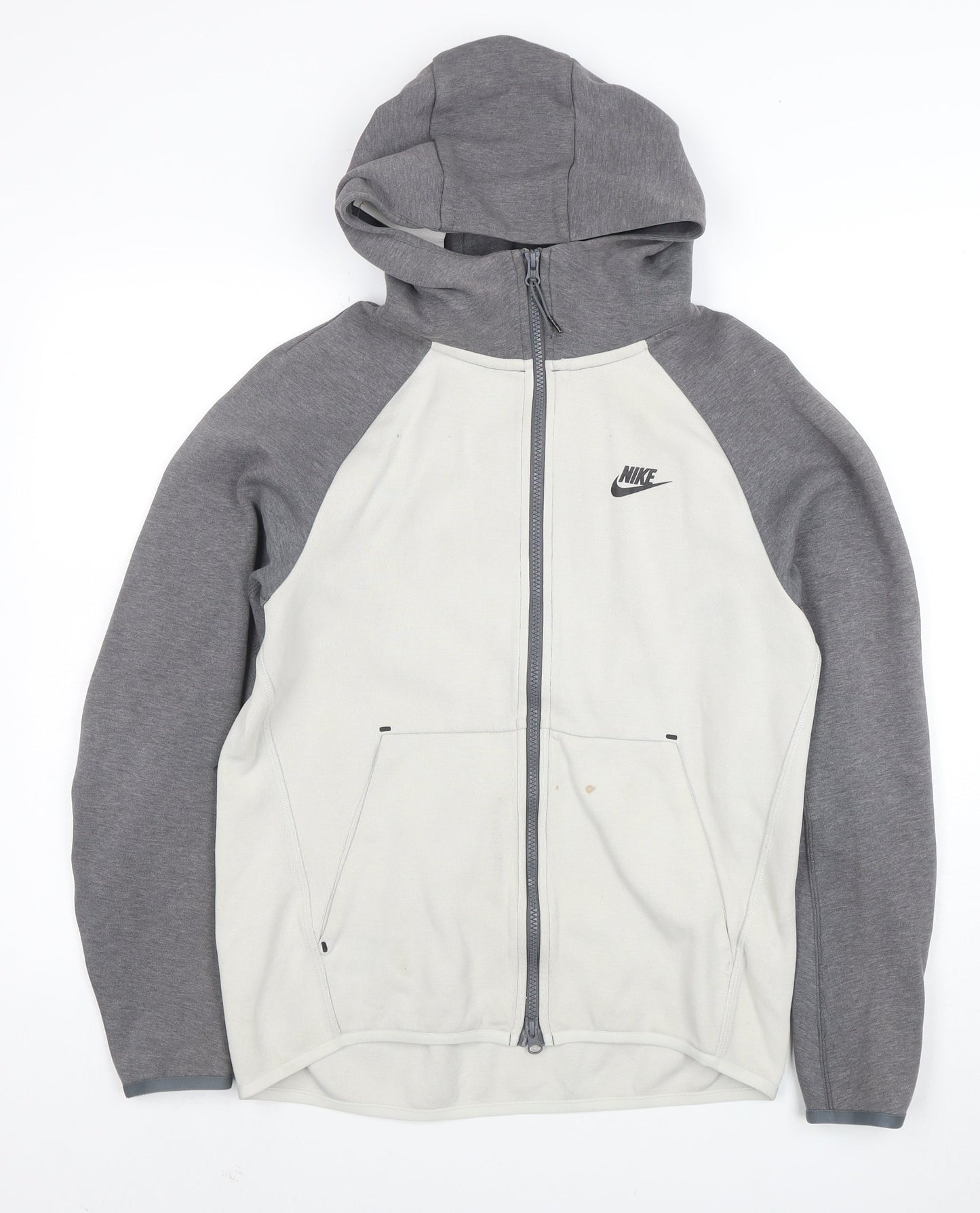 Nike Men's Grey Full Zip Hoodie Size S Regular Fit Cotton Blend