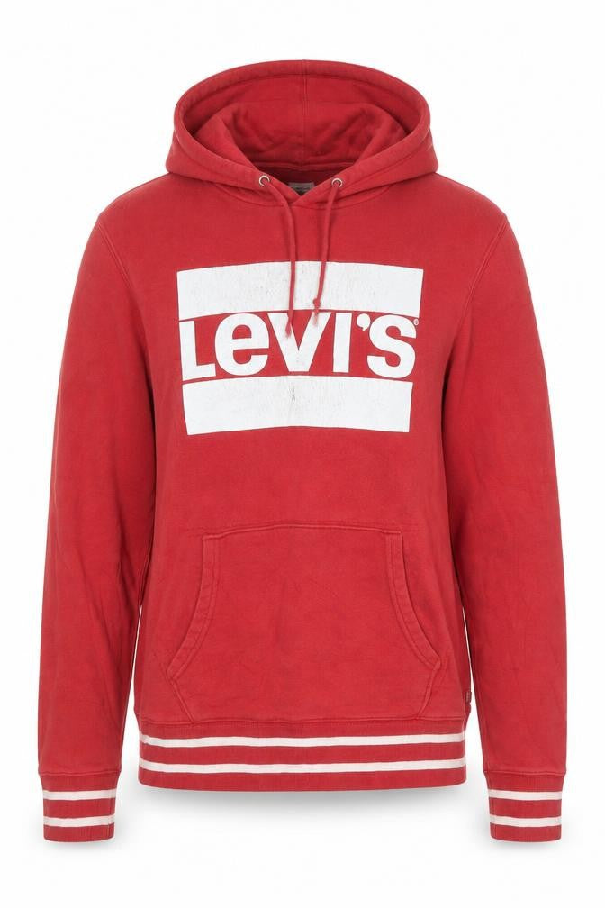 Levi's Men's Red Pullover Hoodie M Logo Graphic Hooded Sweatshirt