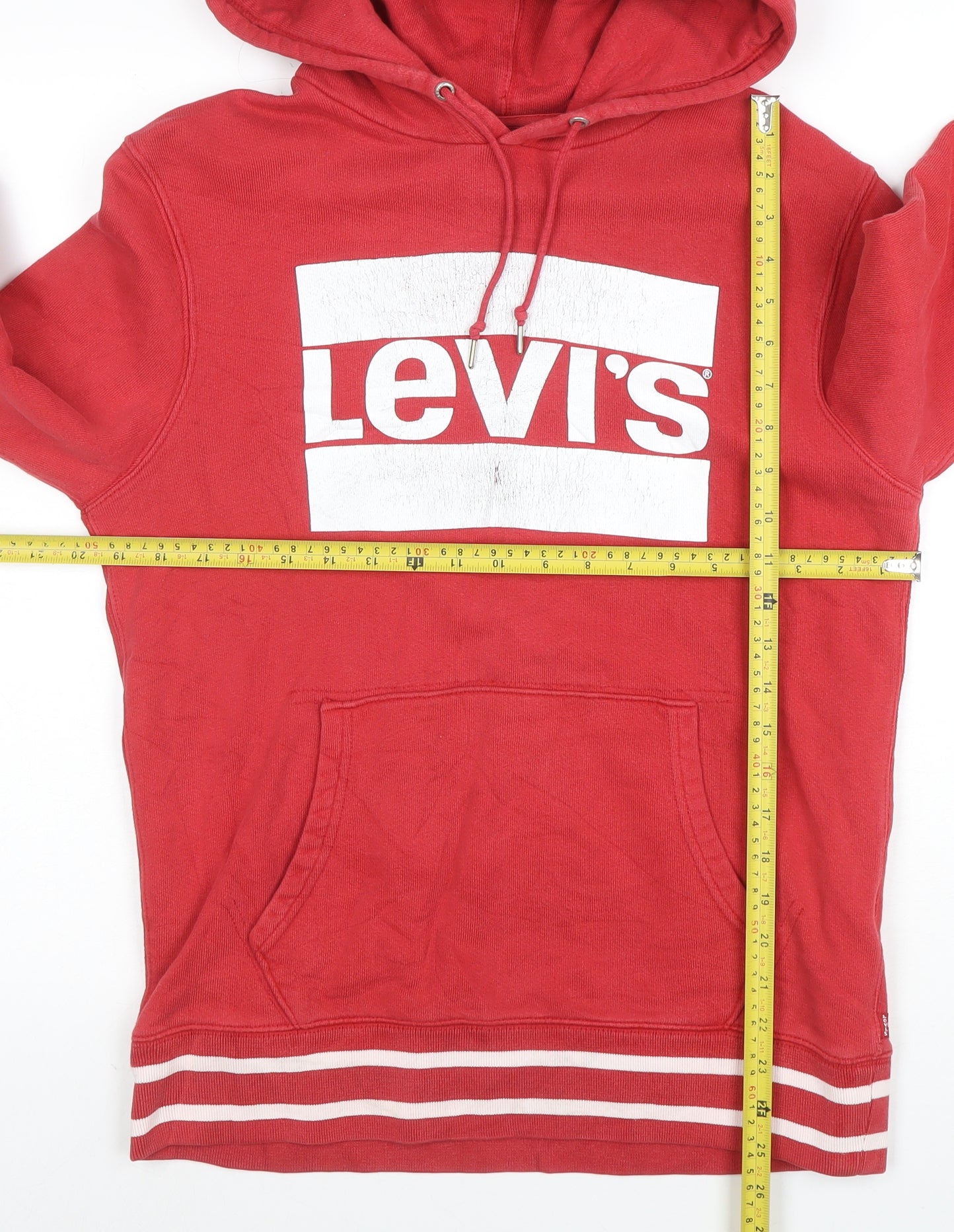 Levi's Men's Red Pullover Hoodie M Logo Graphic Hooded Sweatshirt