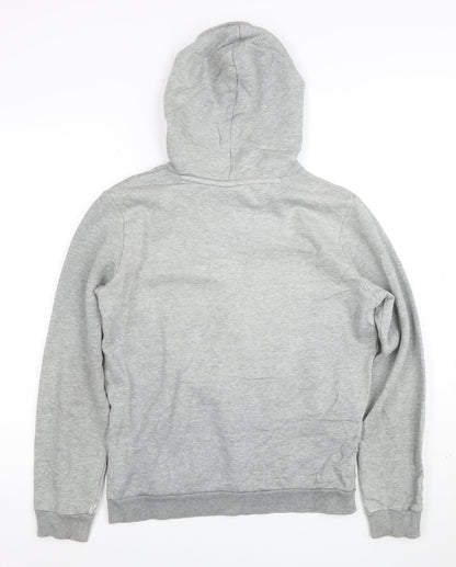 Back view of Puma boys’ grey pullover hoodie xl 13-14 years cotton blend logo