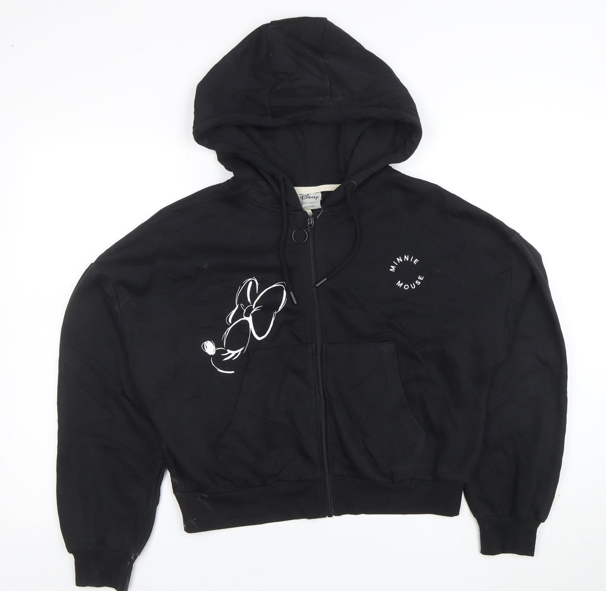 Disney Girls Black Minnie Mouse Full Zip Hoodie 10-11 Years