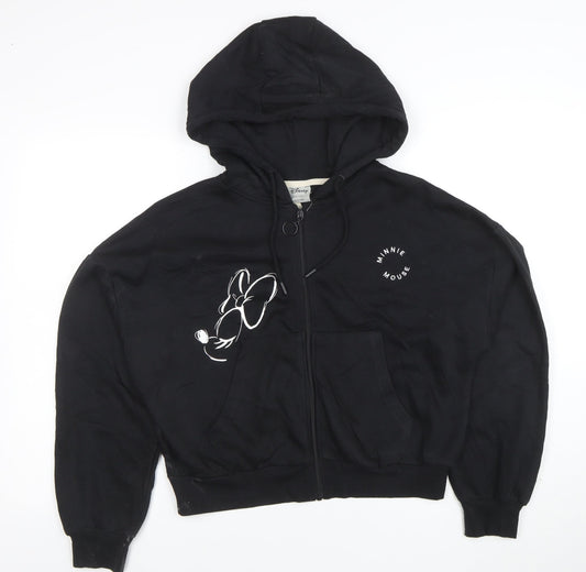 Disney Girls Black Minnie Mouse Full Zip Hoodie 10-11 Years