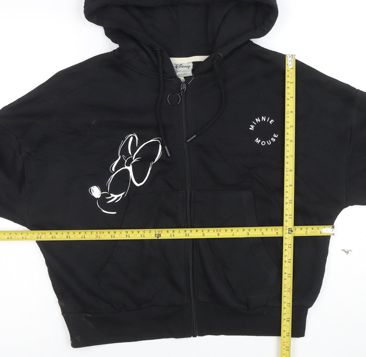 Disney Girls Black Minnie Mouse Full Zip Hoodie 10-11 Years