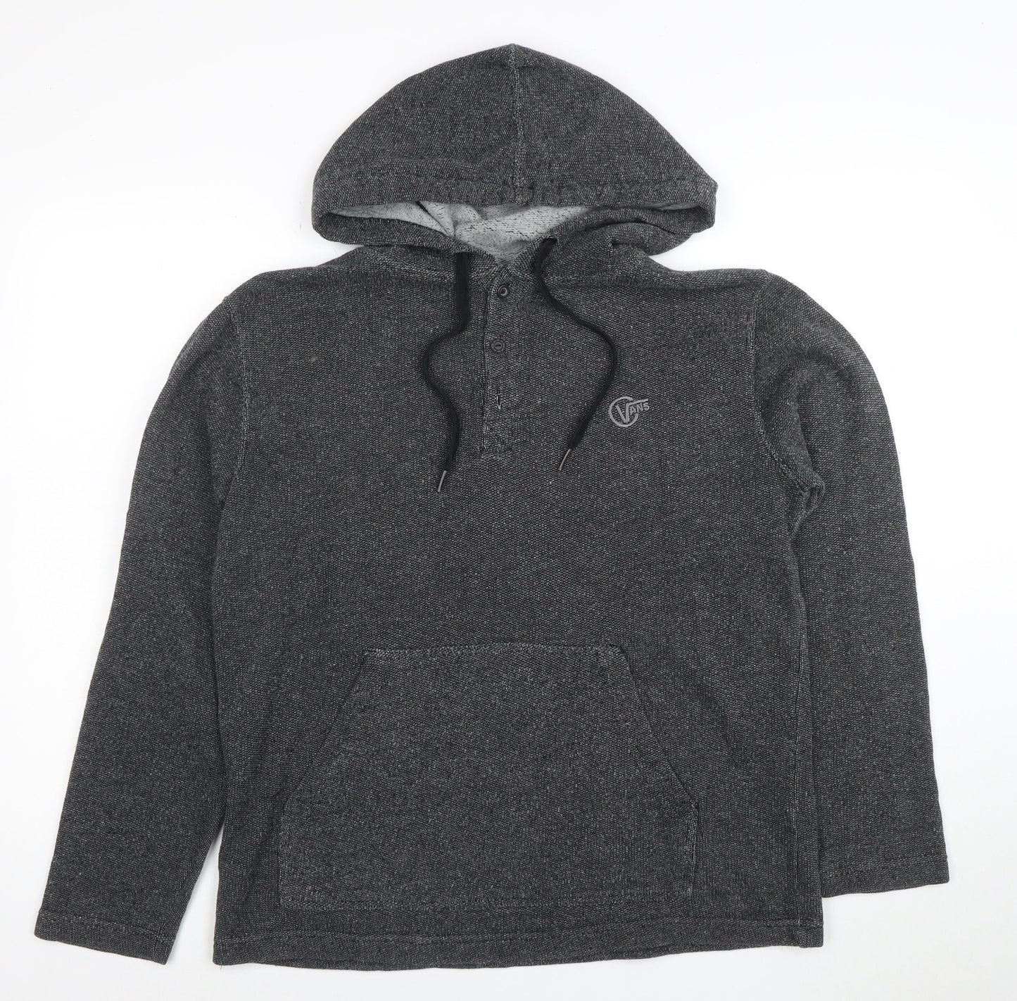 Vans Men’s Grey Henley Hoodie Size S Knit Cotton Blend