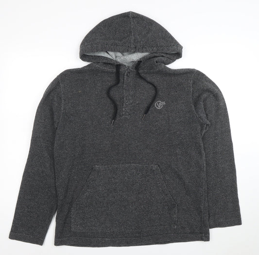 Vans Men’s Grey Henley Hoodie Size S Knit Cotton Blend