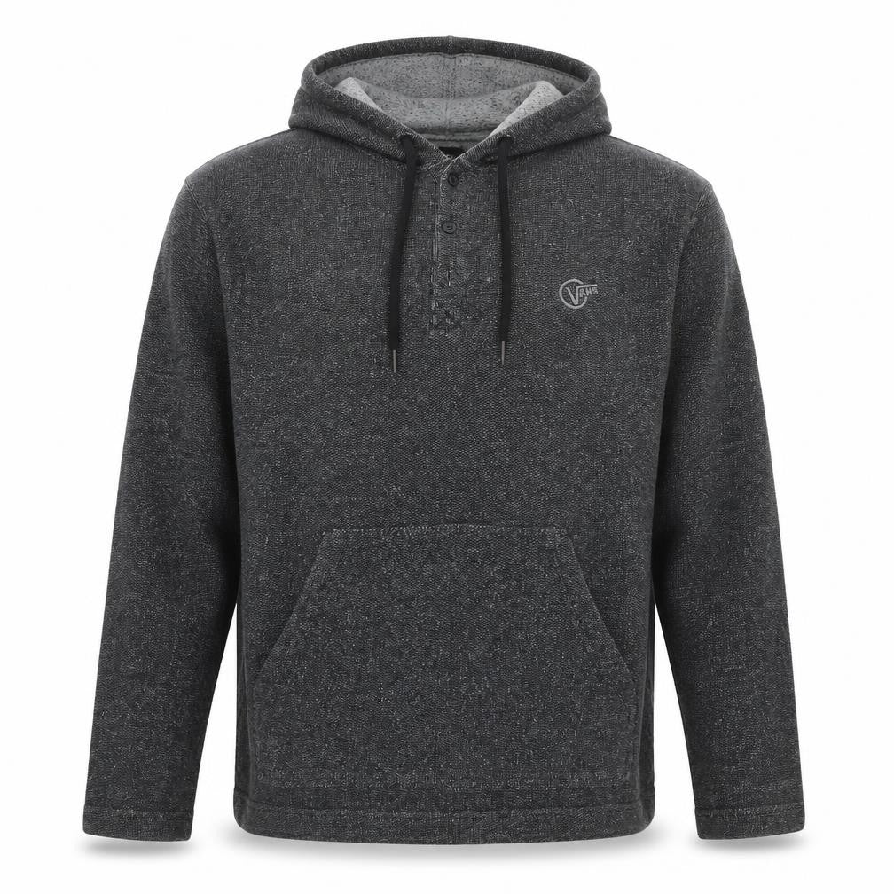 Vans Men’s Grey Henley Hoodie Size S Knit Cotton Blend