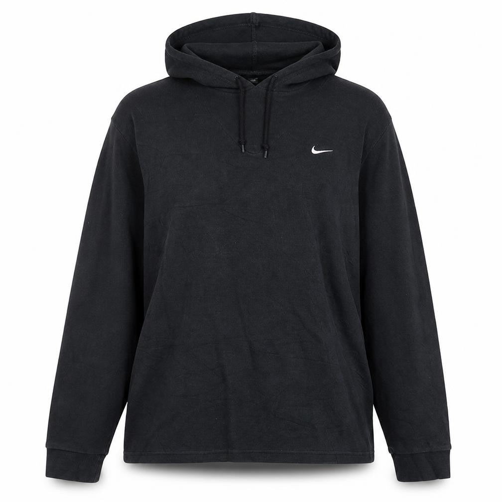 Nike Women's Black Pullover Hoodie Size 16 V-Neck Logo Sweatshirt