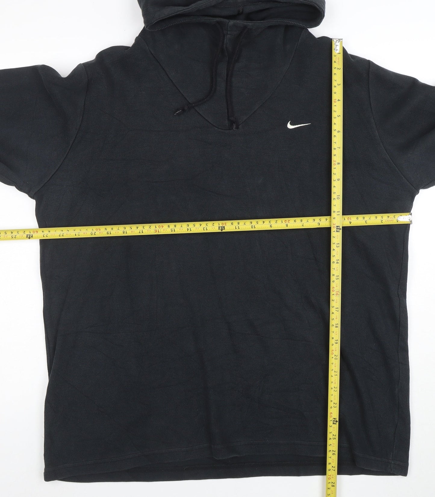 Nike Women's Black Pullover Hoodie Size 16 V-Neck Logo Sweatshirt