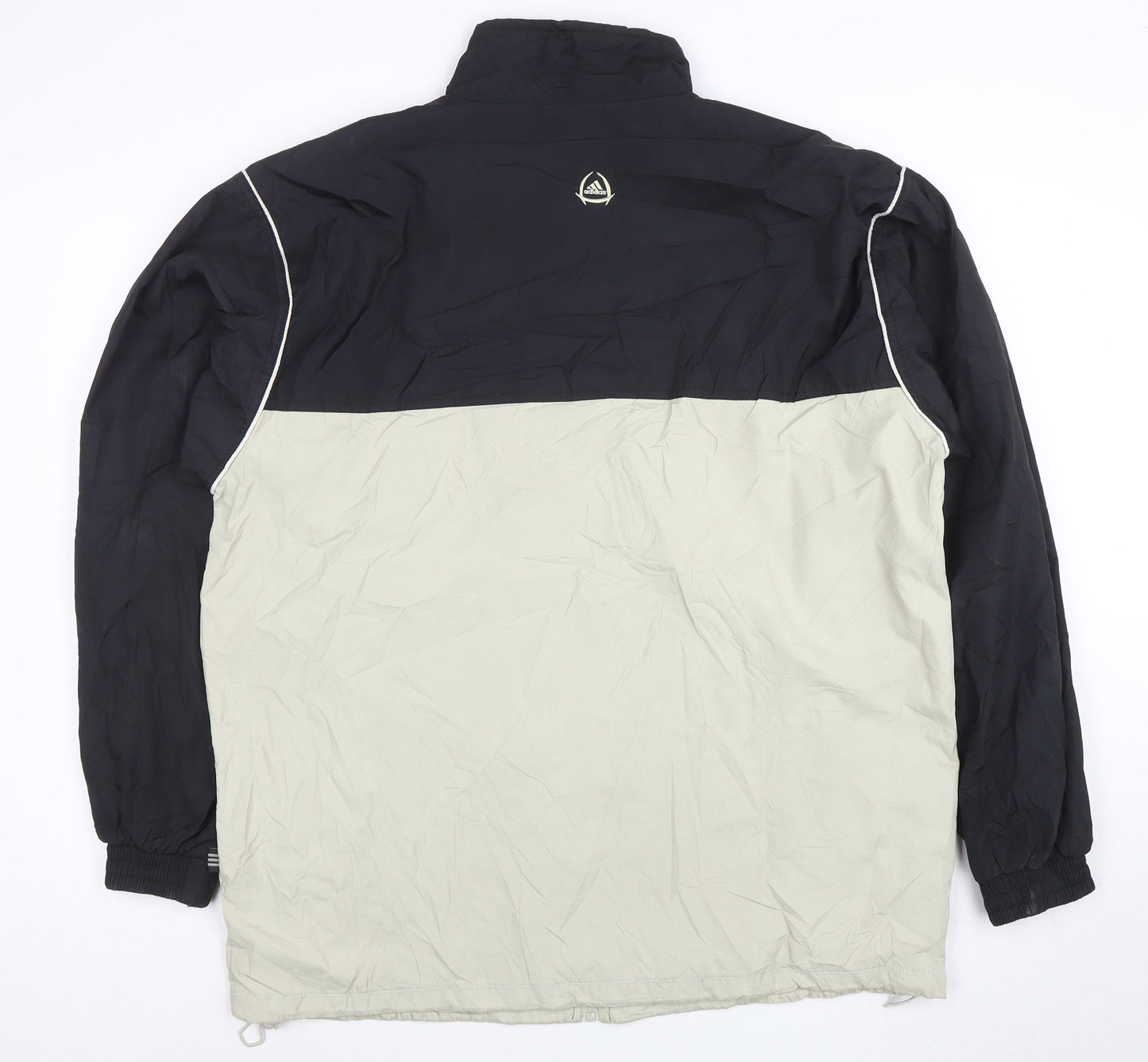 Adidas Men's Black Beige 2XL Retro Windbreaker Jacket