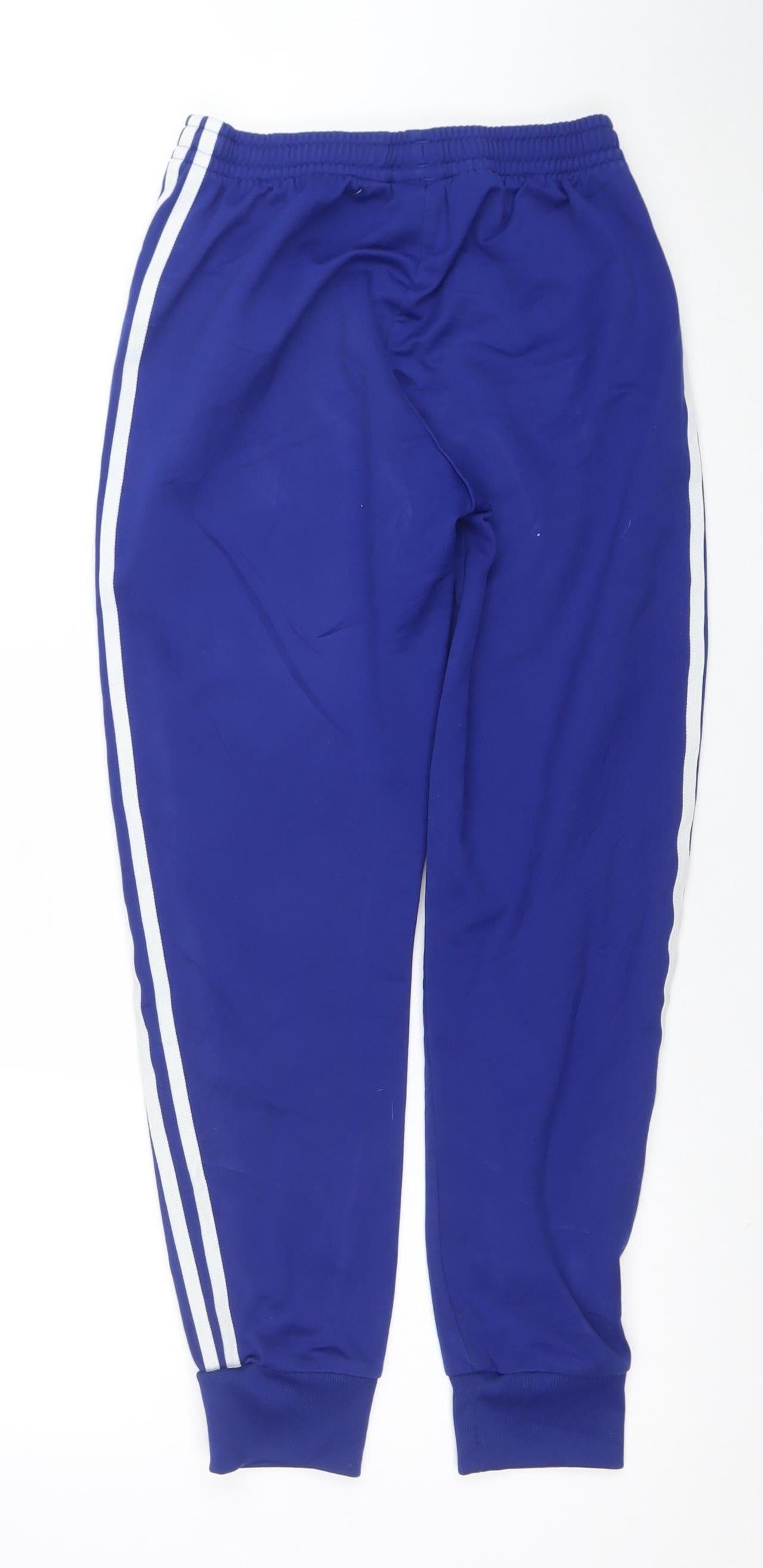 Adidas Boys Blue 12-13 Years Track Pants 100% Polyester Joggers