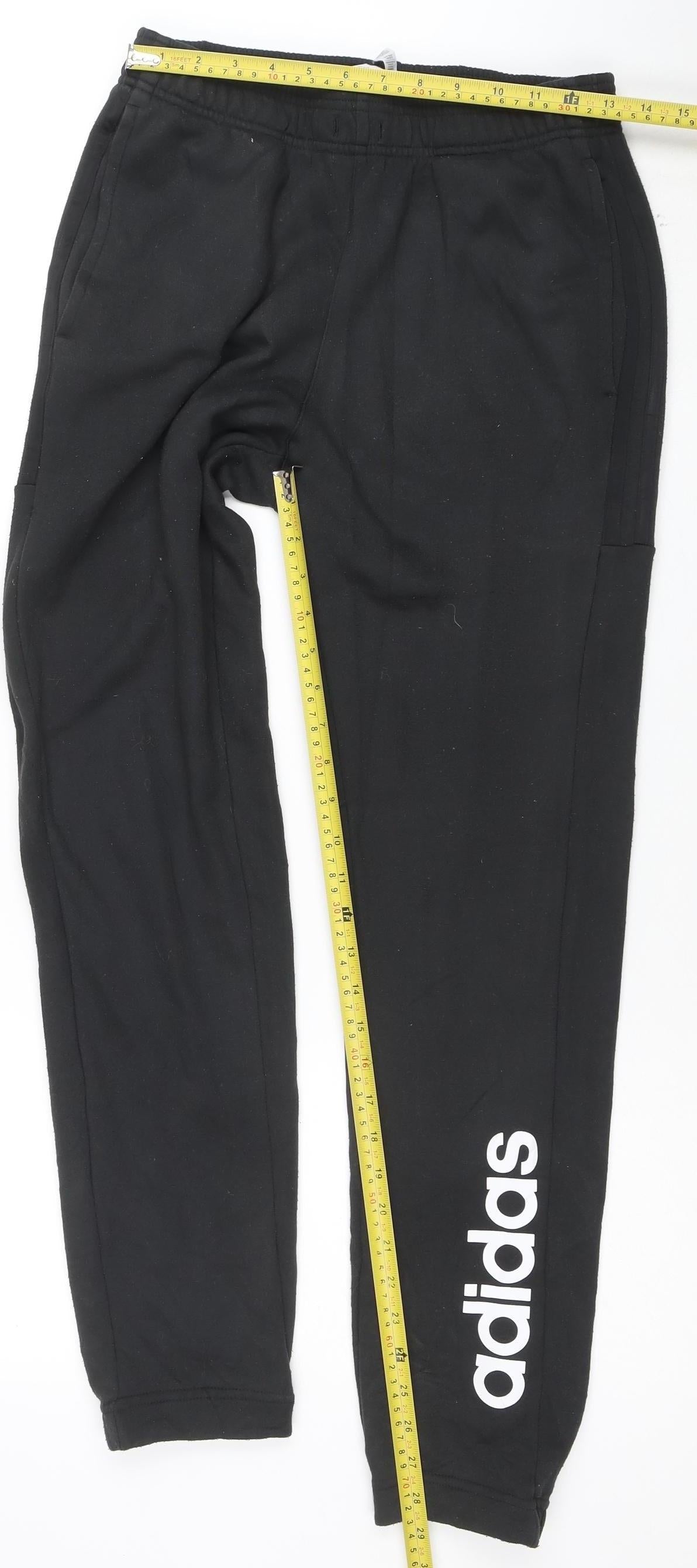 Adidas Mens Black Jogger Trousers Size S Polyester Blend