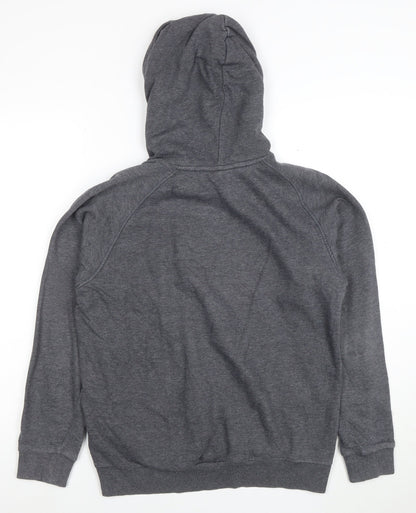 Back view of Adidas boys’ grey pullover hoodie 13-14 years performance essentials