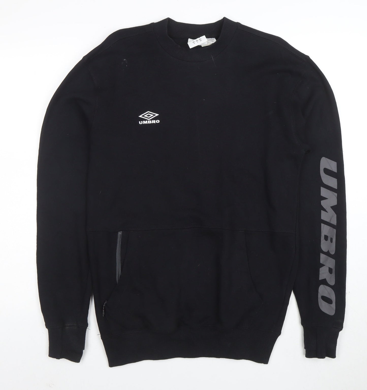 Umbro Men’s Black Small Logo Crew Neck Pullover Sweatshirt