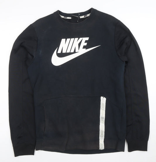 Nike Men's Black S Pullover Sweatshirt with Zip Pocket