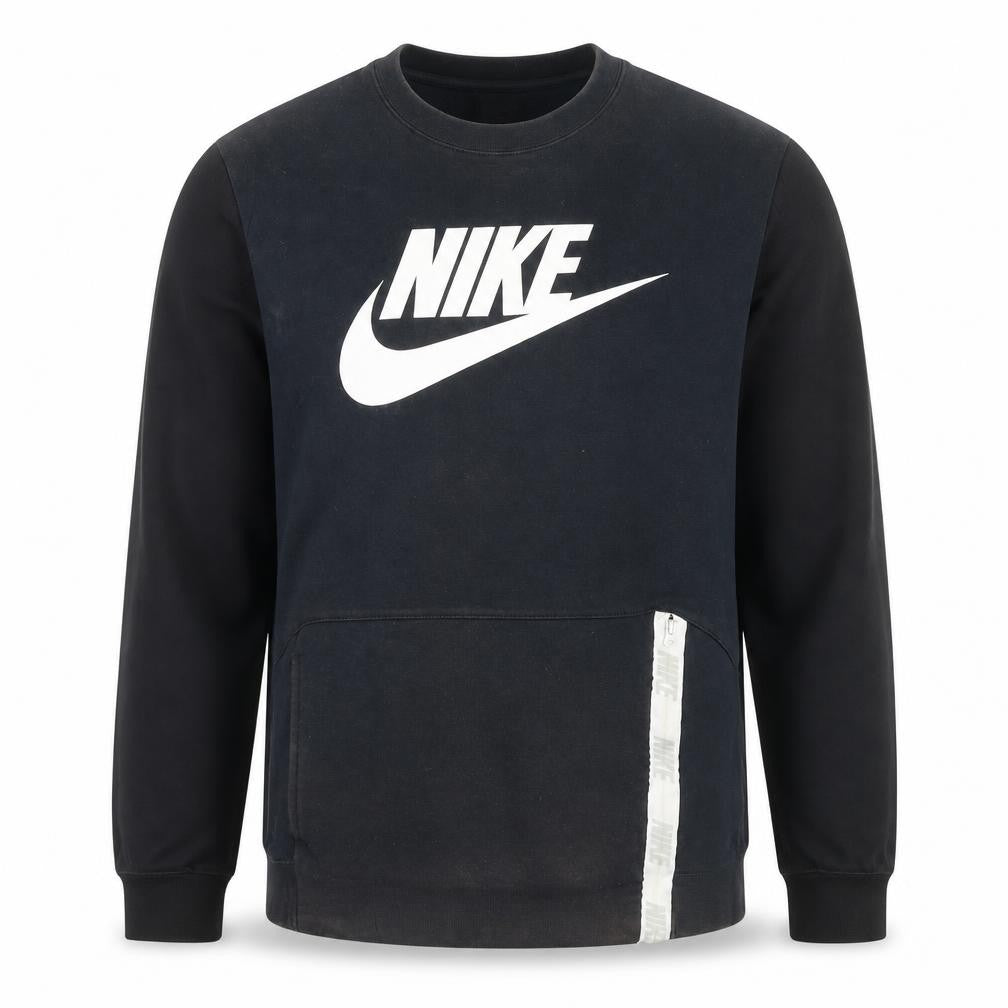 Nike Men's Black S Pullover Sweatshirt with Zip Pocket