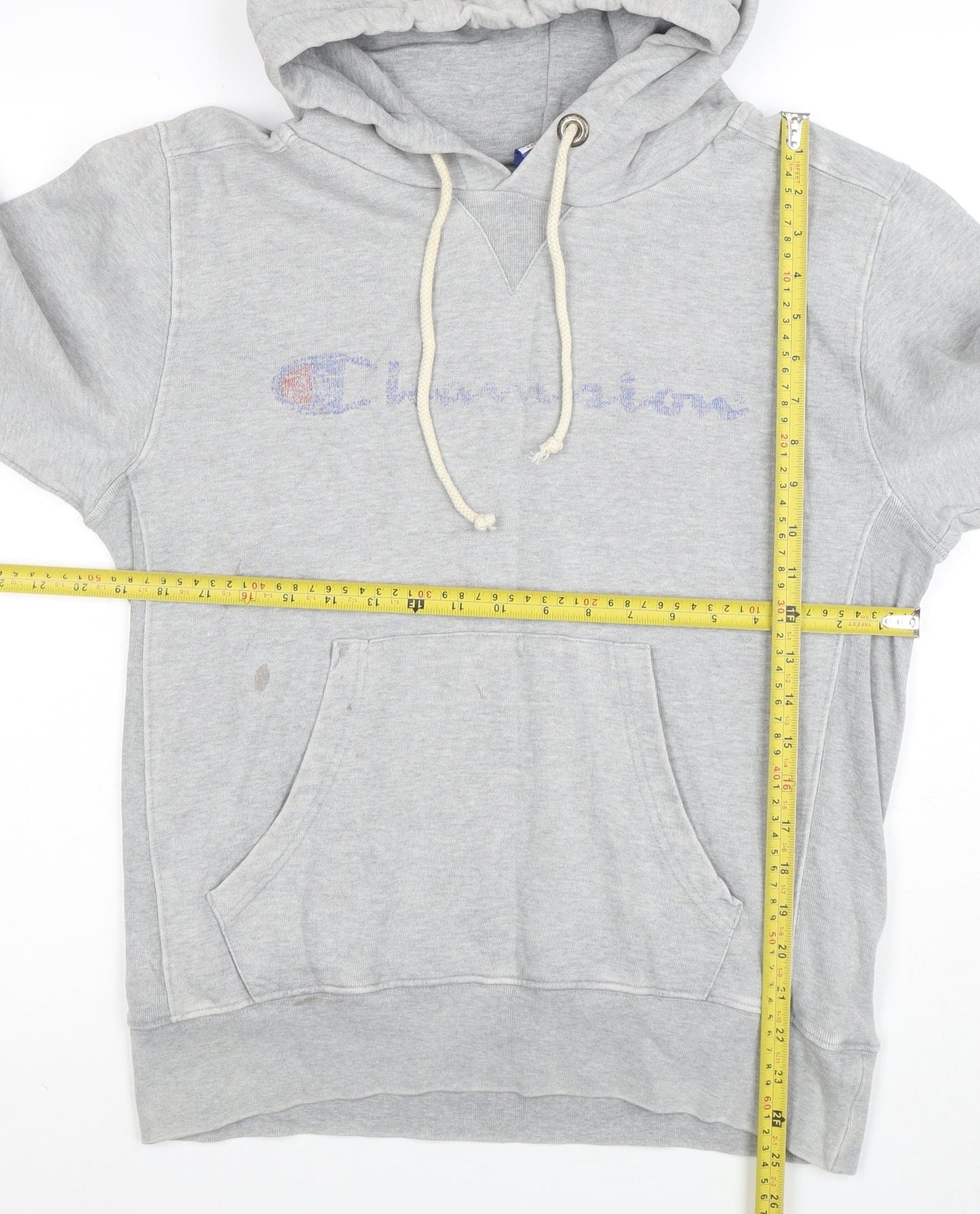 Champion Men's Grey Medium Pullover Hoodie with Logo