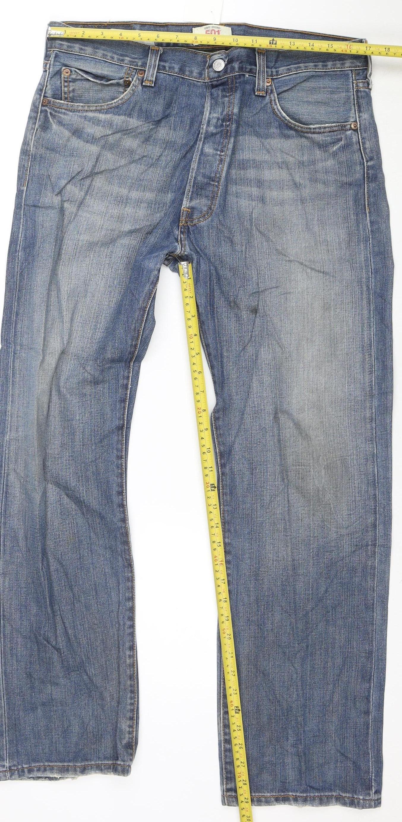 Levi's 501 Men's Blue Straight Leg Jeans 36x30 Denim Vintage Classic