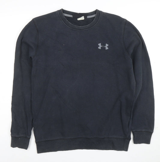 Under Armour Men's Black Small Crew Neck Fleece Pullover Sweatshirt