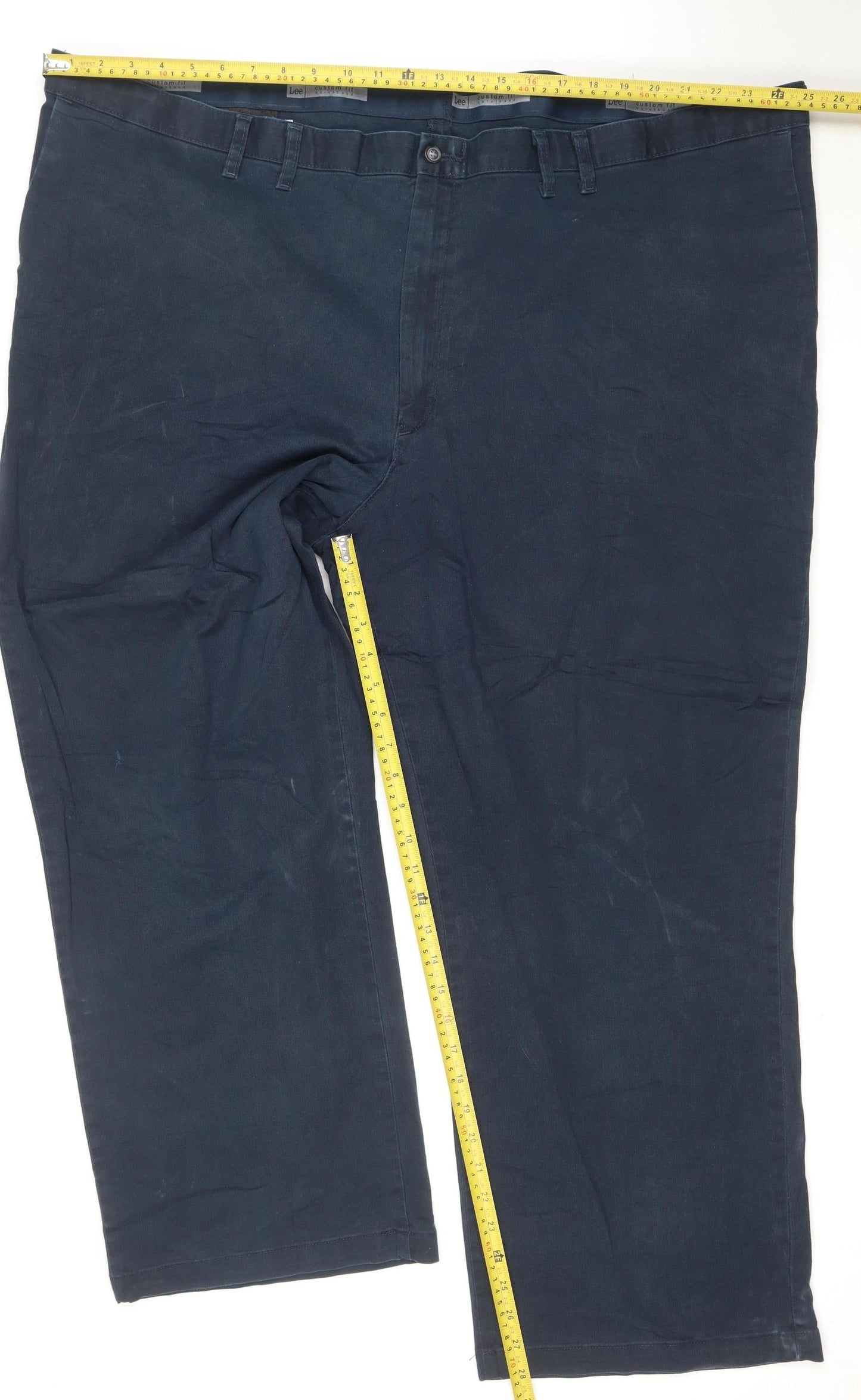 Lee Men’s Blue Chino Trousers 52x30 Regular Fit Cotton