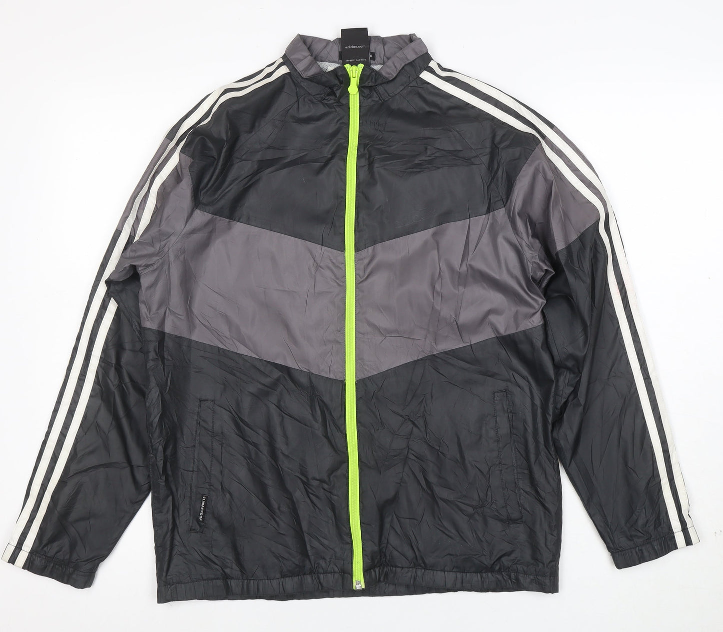 adidas Boys Black ClimaProof Track Jacket 14 Years Full Zip Sports Top