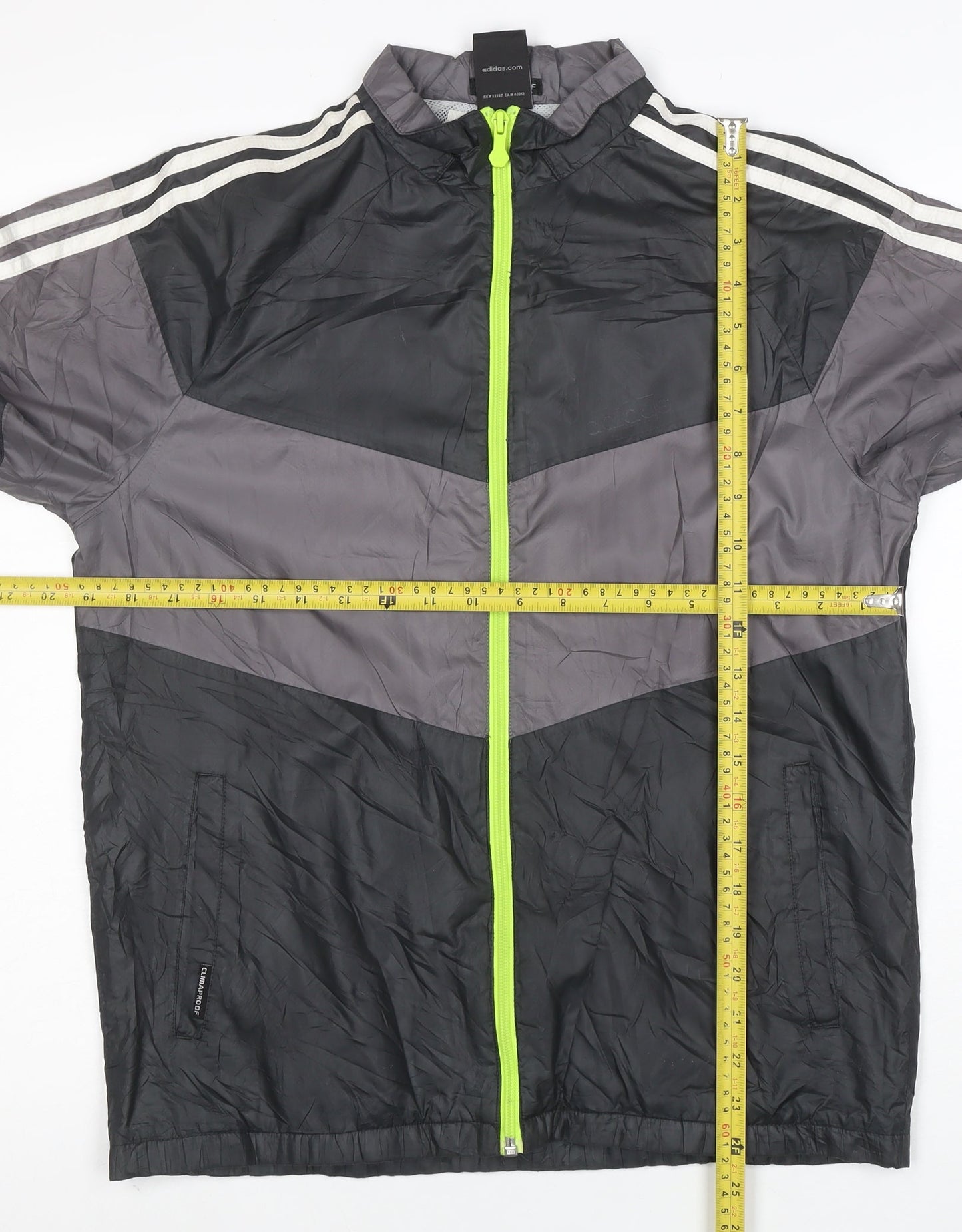 adidas Boys Black ClimaProof Track Jacket 14 Years Full Zip Sports Top