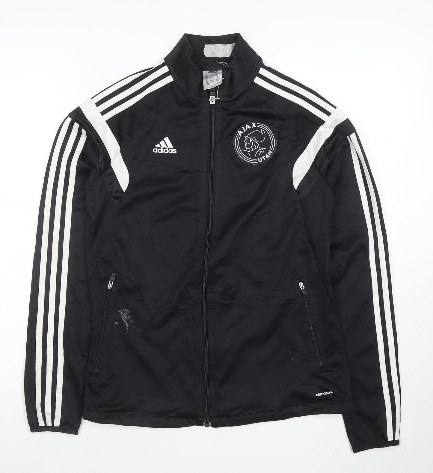 Adidas Women Black Full Zip Ajax Hoodie S ClimaCool Polyester
