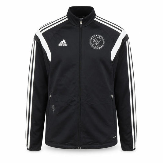 Front view of Adidas Women Black Full Zip Ajax Hoodie S ClimaCool Polyester