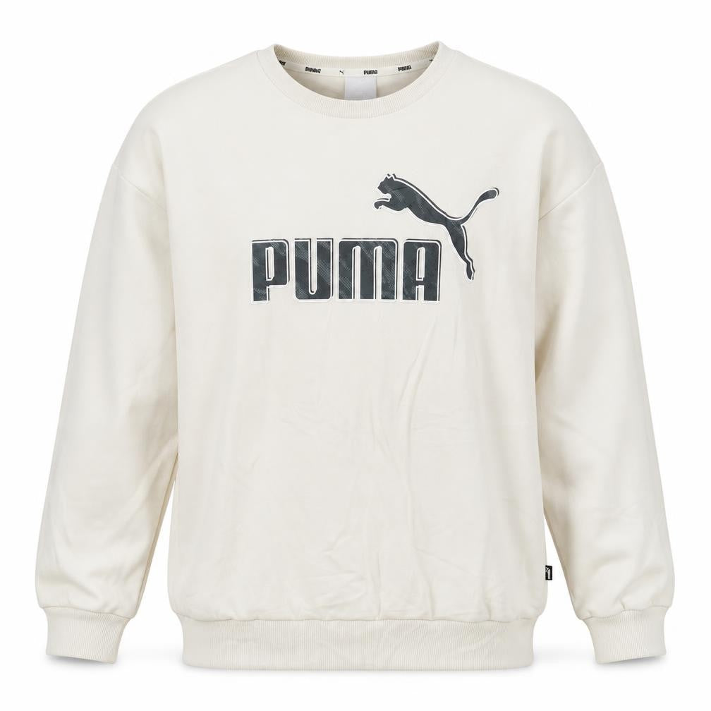 Puma Mens Beige XL Crew Neck Sweatshirt Classic Logo Pullover