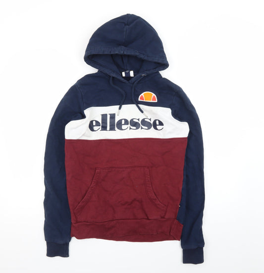 Ellesse Womens Navy Burgundy Colourblock Hoodie Size 8