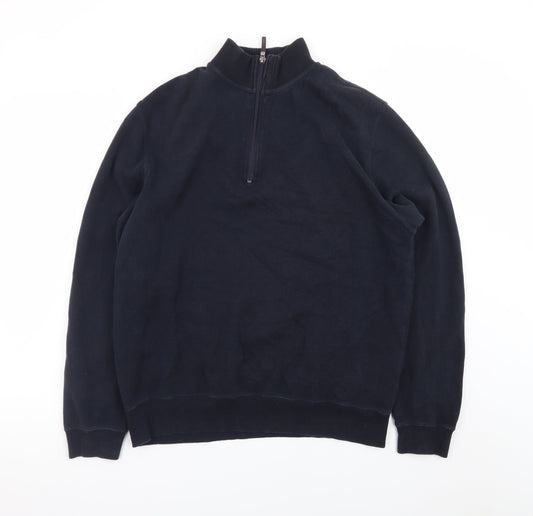 John Partridge Men’s Blue 1/2 Zip Cotton Sweatshirt Size L