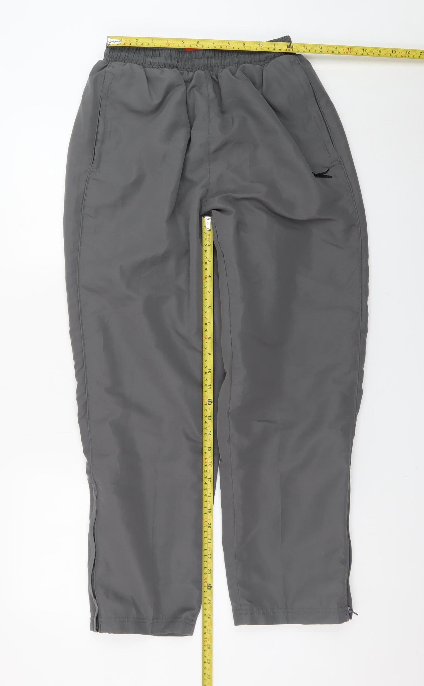 Slazenger Men Grey M Jogger Sweatpants Elastic Waist Ankle Zip