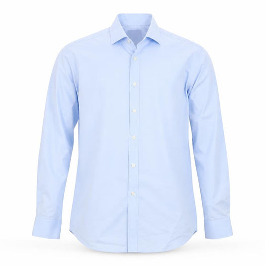 Moss 1851 Men's Blue Tailored Fit Long Sleeve Formal Dress Shirt 2XL